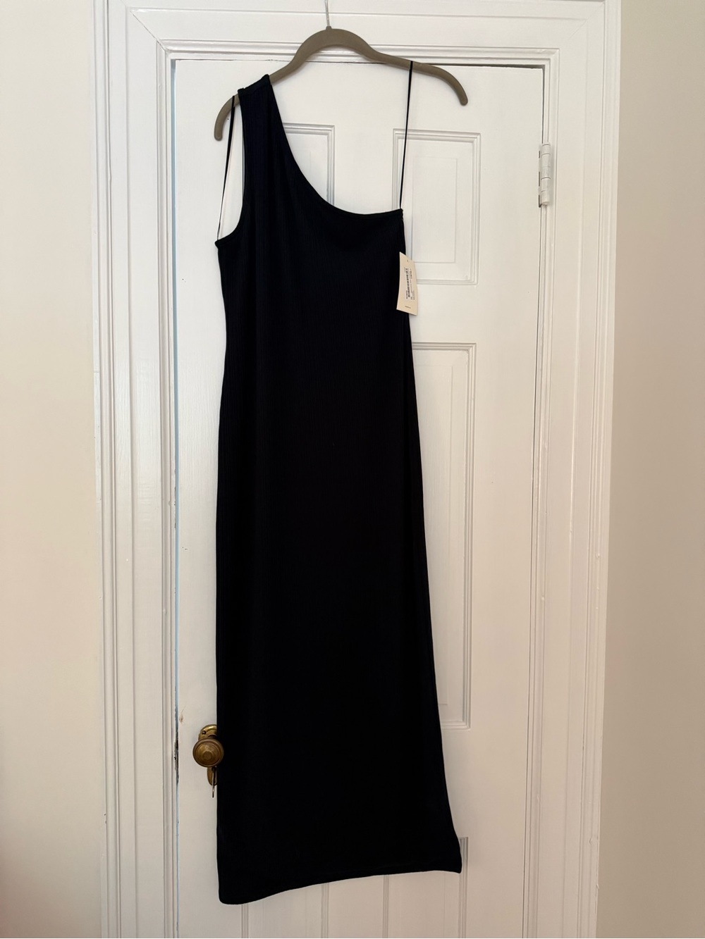 One-Shoulder Navy Dress